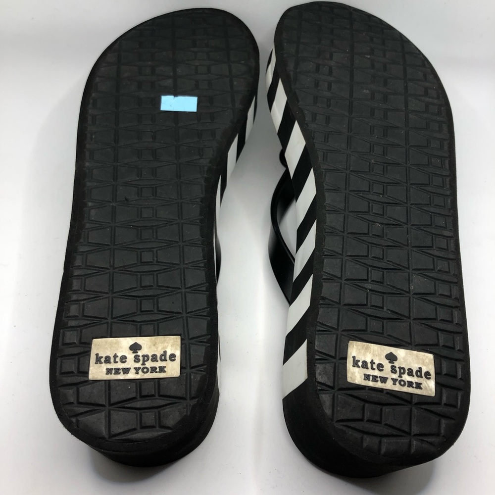 Kate Spade Rhett Black White Striped Platform Sandals Size 9 - Picture 14 of 15